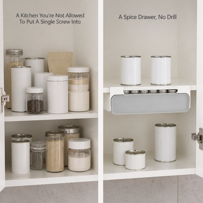 NestSlide Under-Shelf Spice Drawer — problem_solution