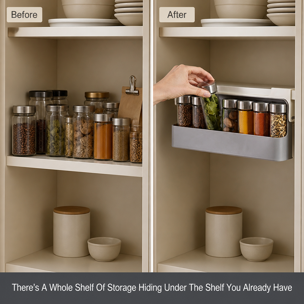 NestSlide Under-Shelf Spice Drawer — before_after