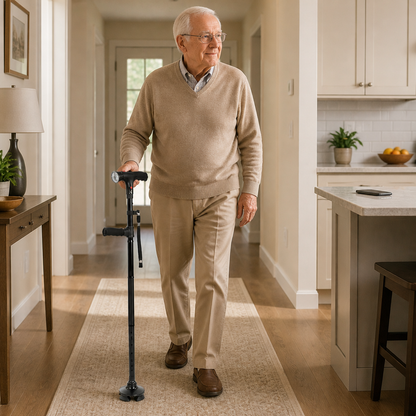 SteadyBeam Folding Cane — lifestyle