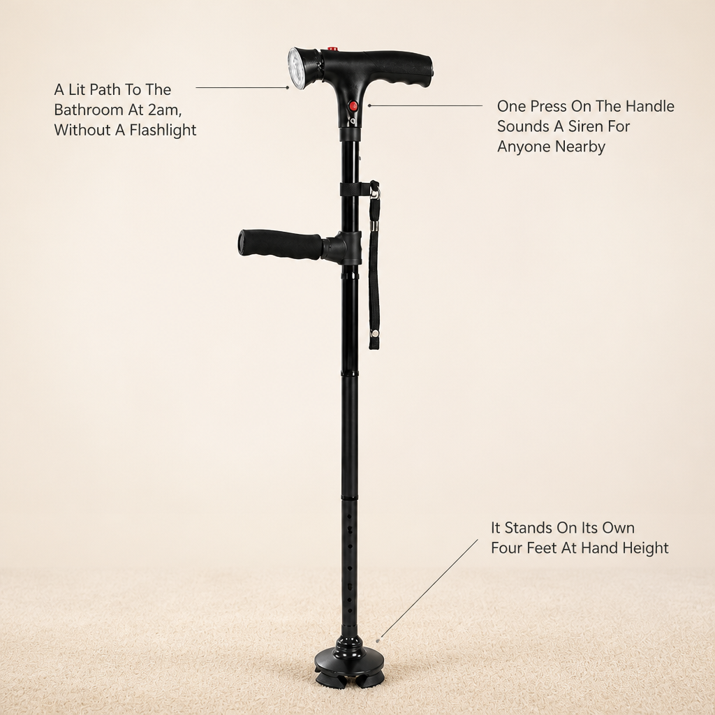 SteadyBeam Folding Cane — feature_callout