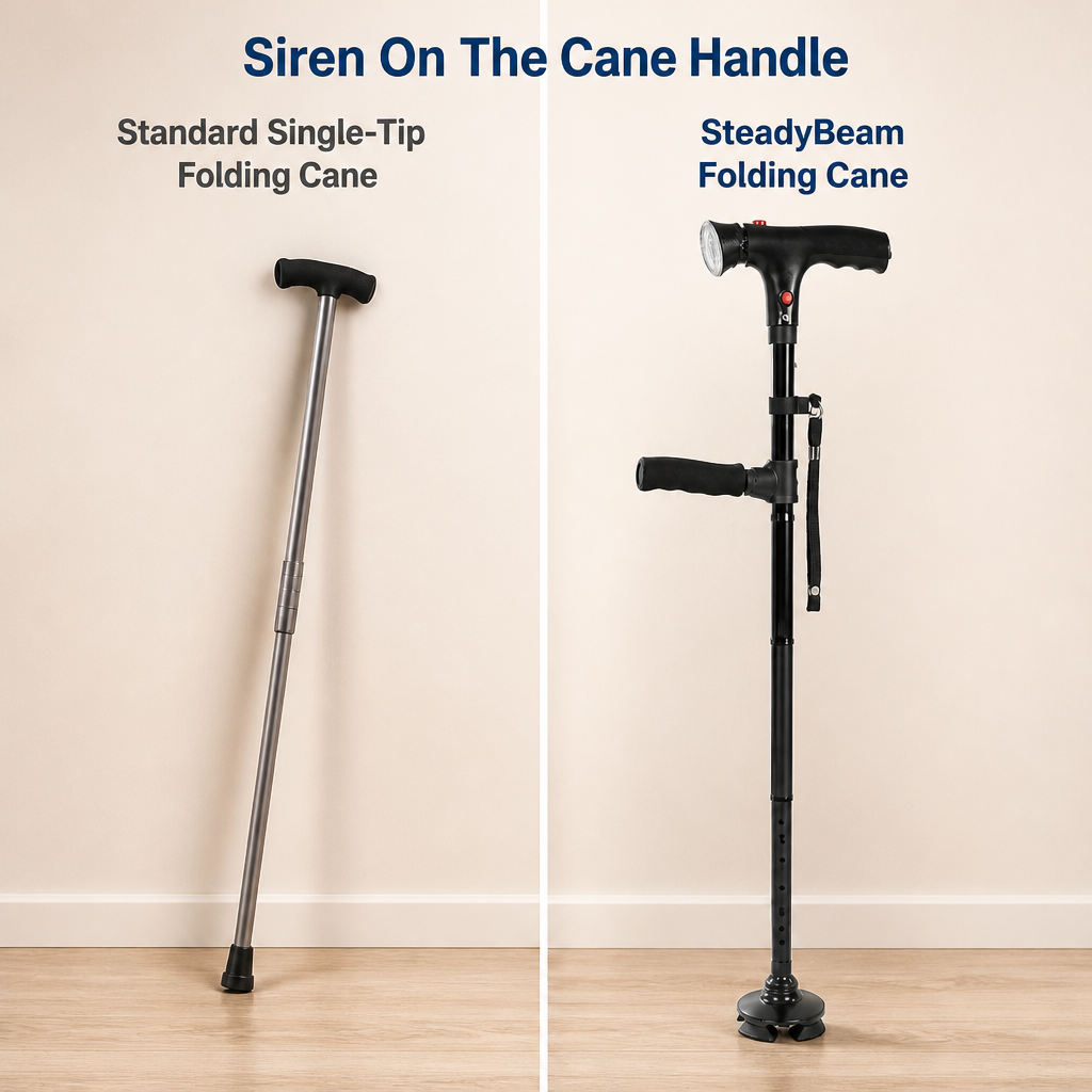SteadyBeam Folding Cane — comparison