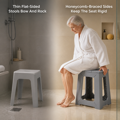 HexHold Folding Shower Stool — problem_solution