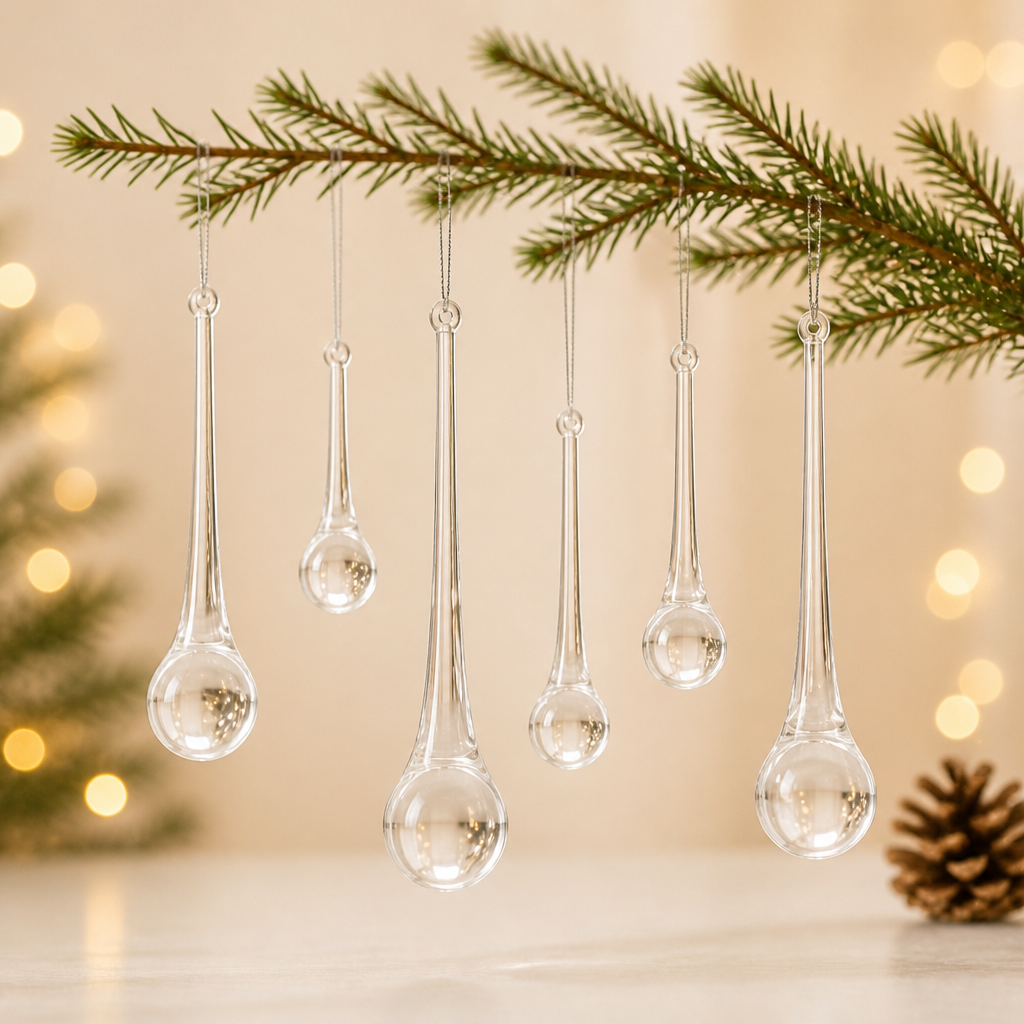 TwinkleTip Acrylic Teardrop Ornaments — hero