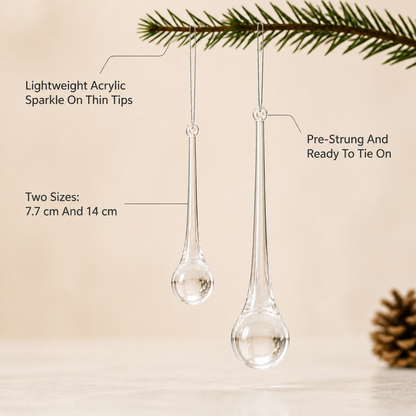 TwinkleTip Acrylic Teardrop Ornaments — feature_callout